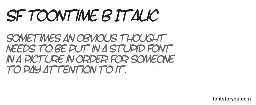 Review of the SF Toontime B Italic Font