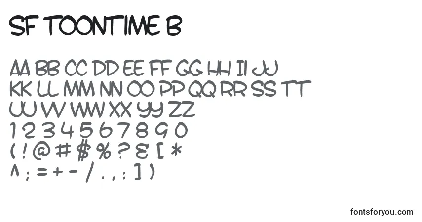 Schriftart SF Toontime B – Alphabet, Zahlen, spezielle Symbole