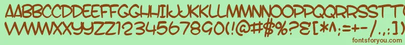 SF Toontime B Font – Brown Fonts on Green Background