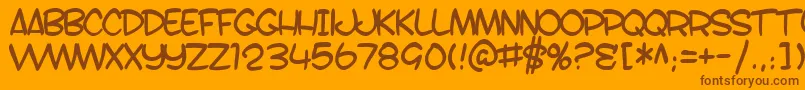 SF Toontime B Font – Brown Fonts on Orange Background