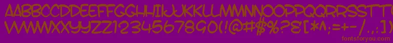 SF Toontime B Font – Brown Fonts on Purple Background