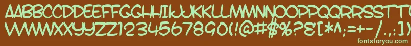 SF Toontime B Font – Green Fonts on Brown Background