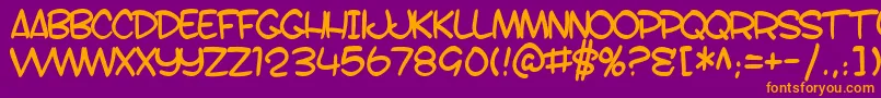 SF Toontime B Font – Orange Fonts on Purple Background