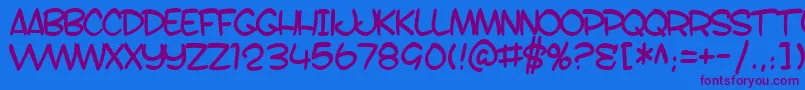 SF Toontime B Font – Purple Fonts on Blue Background