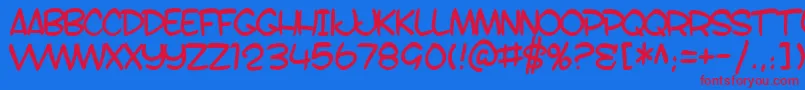 SF Toontime B Font – Red Fonts on Blue Background
