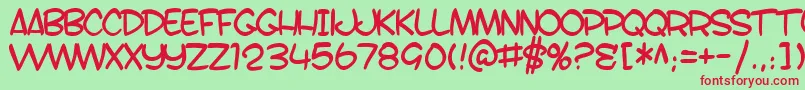 SF Toontime B Font – Red Fonts on Green Background