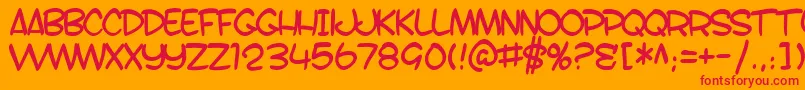 SF Toontime B Font – Red Fonts on Orange Background