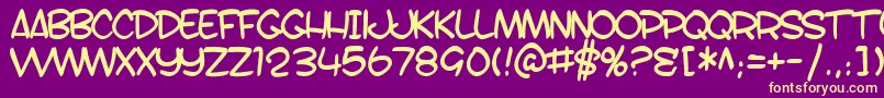 SF Toontime B Font – Yellow Fonts on Purple Background