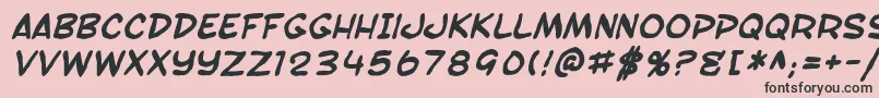 フォントSF Toontime Blotch Bold Italic – ピンクの背景に黒い文字