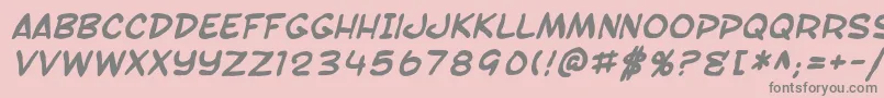 フォントSF Toontime Blotch Bold Italic – ピンクの背景に灰色の文字