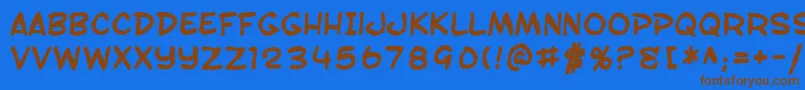 SF Toontime Blotch Bold Font – Brown Fonts on Blue Background