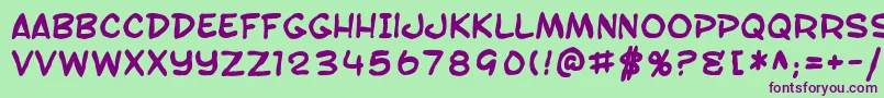 SF Toontime Blotch Bold Font – Purple Fonts on Green Background