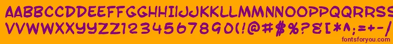 SF Toontime Blotch Bold Font – Purple Fonts on Orange Background