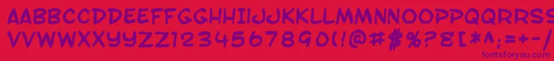 SF Toontime Blotch Bold-Schriftart – Violette Schriften auf rotem Hintergrund