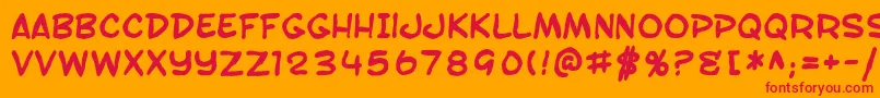 SF Toontime Blotch Bold Font – Red Fonts on Orange Background