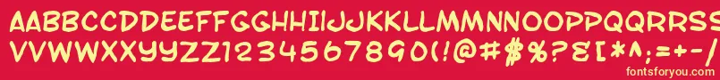 SF Toontime Blotch Bold-Schriftart – Gelbe Schriften auf rotem Hintergrund