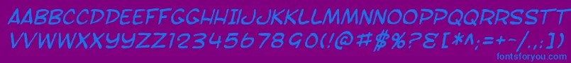 fuente SF Toontime Blotch Italic – Fuentes Azules Sobre Fondo Morado