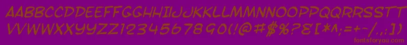 fuente SF Toontime Blotch Italic – Fuentes Marrones Sobre Fondo Morado