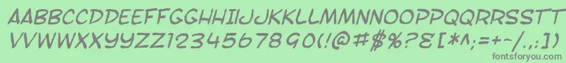 Fonte SF Toontime Blotch Italic – fontes cinzas em um fundo verde