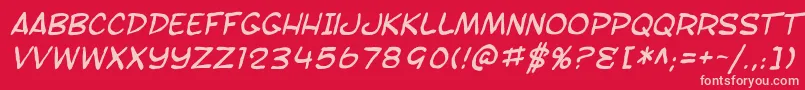 SF Toontime Blotch Italic Font – Pink Fonts on Red Background