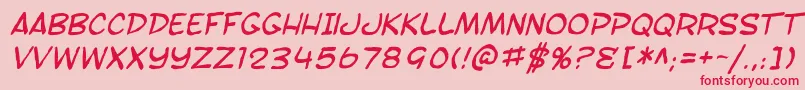 Fonte SF Toontime Blotch Italic – fontes vermelhas em um fundo rosa