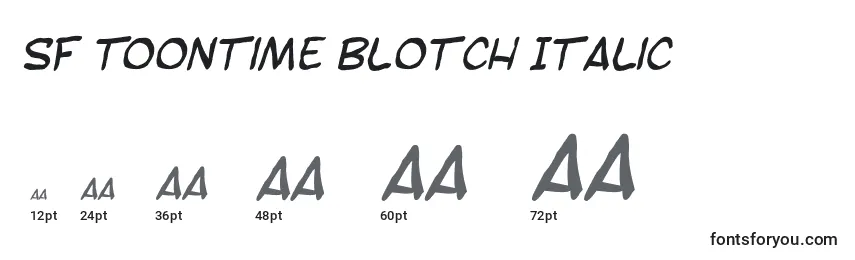 Größen der Schriftart SF Toontime Blotch Italic