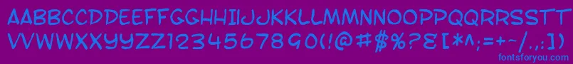 SF Toontime Blotch Font – Blue Fonts on Purple Background