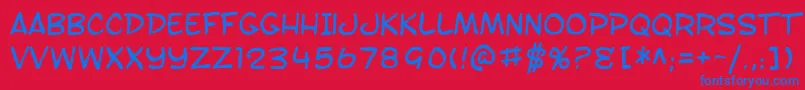 SF Toontime Blotch Font – Blue Fonts on Red Background