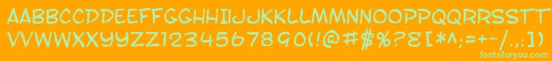 SF Toontime Blotch Font – Green Fonts on Orange Background