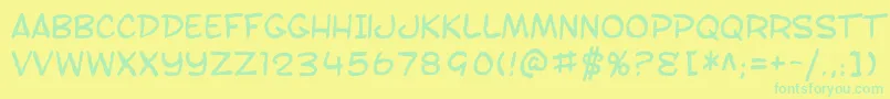 SF Toontime Blotch Font – Green Fonts on Yellow Background