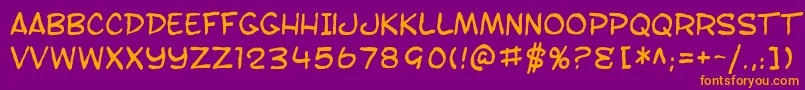 SF Toontime Blotch Font – Orange Fonts on Purple Background