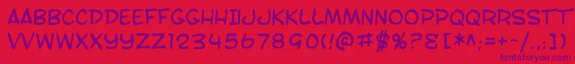 SF Toontime Blotch Font – Purple Fonts on Red Background