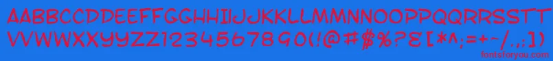 SF Toontime Blotch Font – Red Fonts on Blue Background