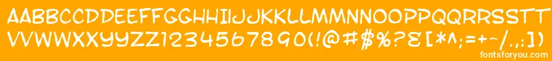 SF Toontime Blotch Font – White Fonts on Orange Background