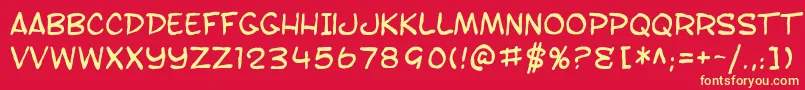 SF Toontime Blotch Font – Yellow Fonts on Red Background