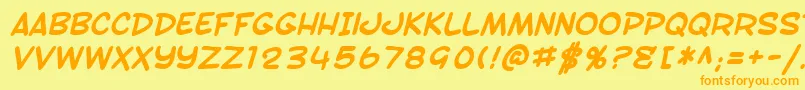 SF Toontime Bold Italic Font – Orange Fonts on Yellow Background