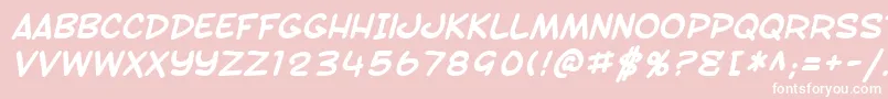 SF Toontime Bold Italic Font – White Fonts on Pink Background