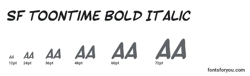 Größen der Schriftart SF Toontime Bold Italic