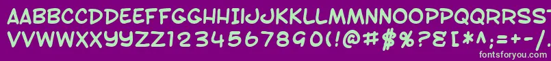 SF Toontime Bold Font – Green Fonts on Purple Background