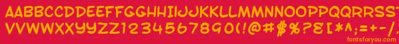 SF Toontime Bold Font – Orange Fonts on Red Background