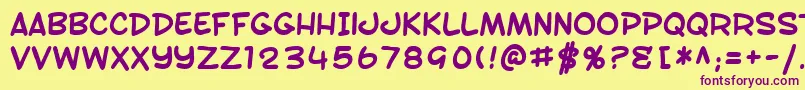 SF Toontime Bold Font – Purple Fonts on Yellow Background