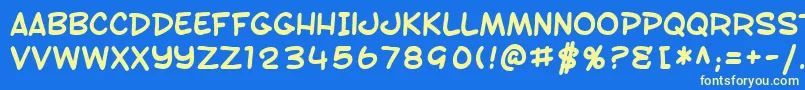 SF Toontime Bold Font – Yellow Fonts on Blue Background