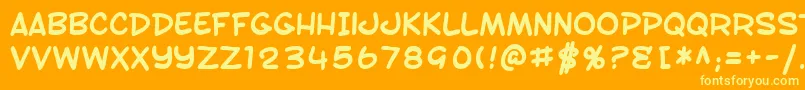 SF Toontime Bold Font – Yellow Fonts on Orange Background