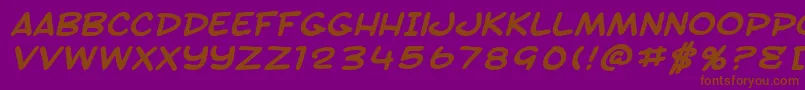 SF Toontime Extended Bold Italic Font – Brown Fonts on Purple Background