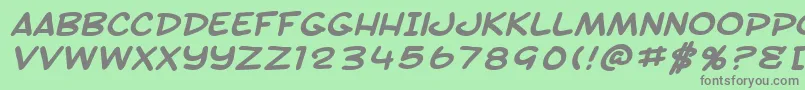 Fonte SF Toontime Extended Bold Italic – fontes cinzas em um fundo verde