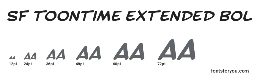 SF Toontime Extended Bold Italic Font Sizes