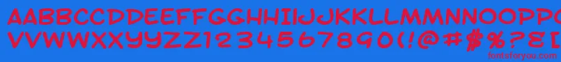 SF Toontime Extended Bold Font – Red Fonts on Blue Background