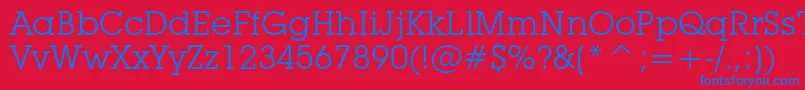 LubalinGraphBookBt-Schriftart – Blaue Schriften auf rotem Hintergrund