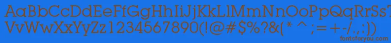 Police LubalinGraphBookBt – polices brunes sur fond bleu
