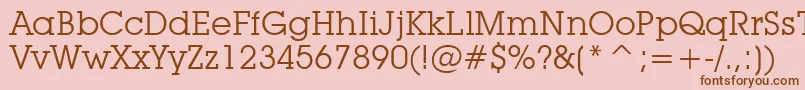 LubalinGraphBookBt-Schriftart – Braune Schriften auf rosa Hintergrund